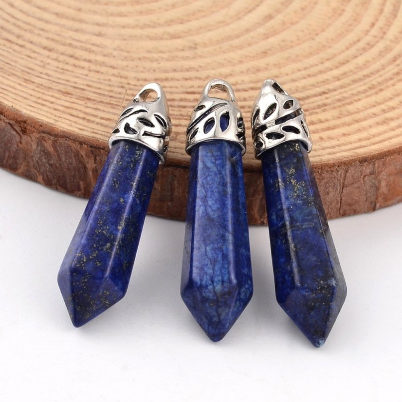 Přívěsek z lapis lazuli, 33~40x8~10 mm