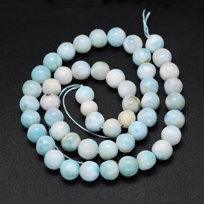 Přírodní larimar - korálky, třída A, modré, 8 mm