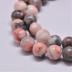 Natürlicher Jaspis - Perlen, Zebra, rosa, 8 mm