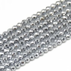 Fémezett szintetikus hematit - gyöngyök, csiszolt, 2 mm