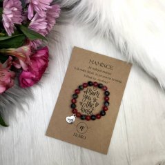 Geschenkkarte für Mama - Armband aus Labradorit und geknacktem Achat