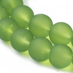 Matt üveggyöngyök - 4 mm, zöld