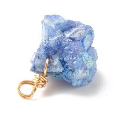 Anhänger aus Achatdruse, hellblau, 13~32x7~17x6~13 mm