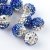 Shamballa gulička 10x10 mm prievlak 2 mm bielo-modrá
