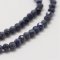 Természetes zafír - gyöngyök, kék, csiszolt, 3 mm