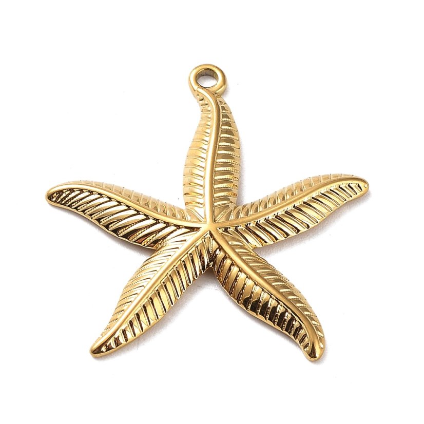 Přívěsek z 304 (IP) ocele "Mořská hvězdice", 29x27.5x2.5mm