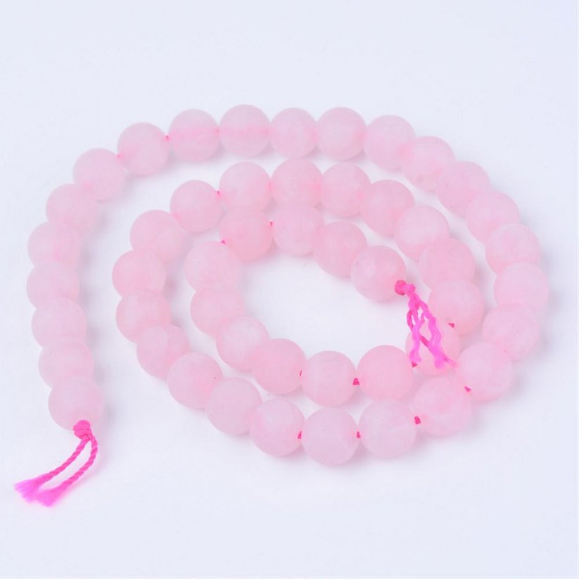 Natürlicher Rosenquarz - Perlen, matt, rosa 8 mm - Menge: 1 Stück