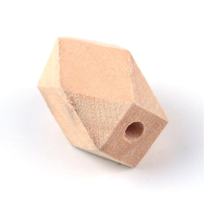 Fából készült gyöngy csiszolt henger 16x10x10 mm, natúr