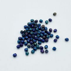 Broušené ohňovky iris blue, matné, 3 mm