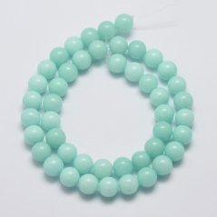 Természetes malajziai jade - gyöngyök, türkiz, 8 mm
