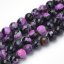 Natürlicher Feuerachat - Perlen, geschliffen, schwarz-lila, 6 mm