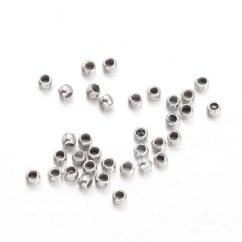 Zatláčací rokajl z mosadze, guľatý, 1,5mm, platina