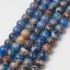 Natürlicher Regalit - Perlen, blau-gold, 8 mm