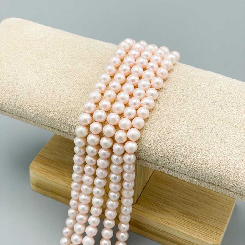 Přírodní říční perly, kulaté, sakura, 7 mm