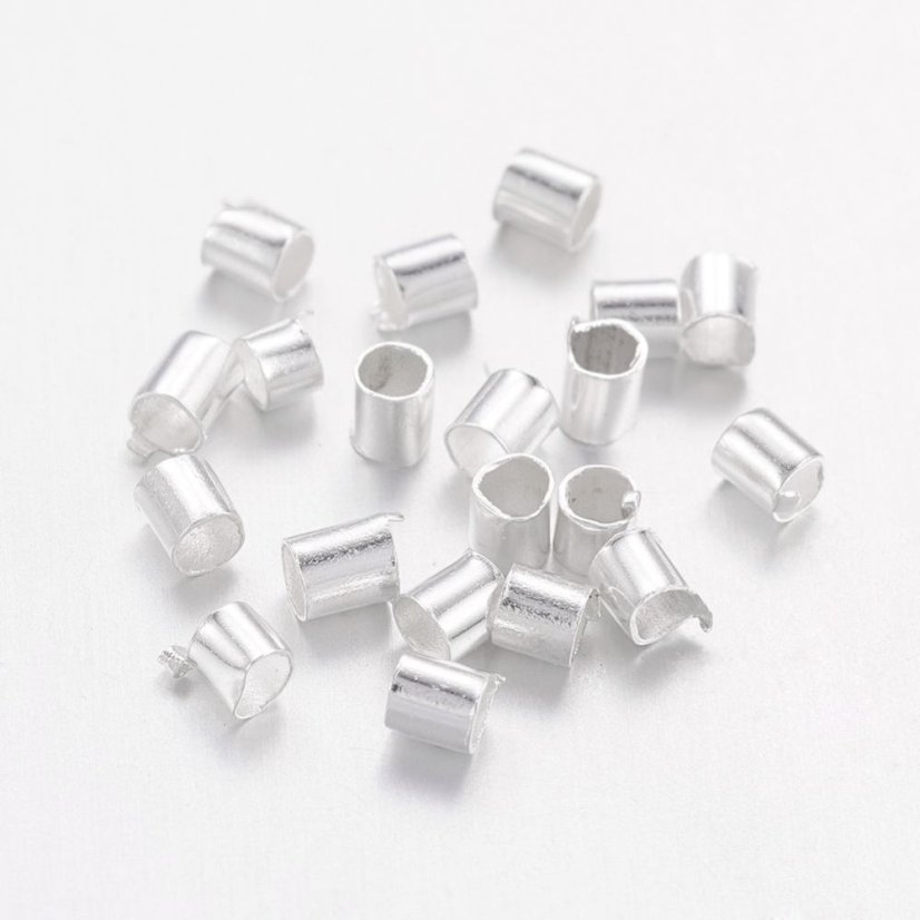 Stopper sárgarézből, cső, 2x2x0,15 mm, ezüst