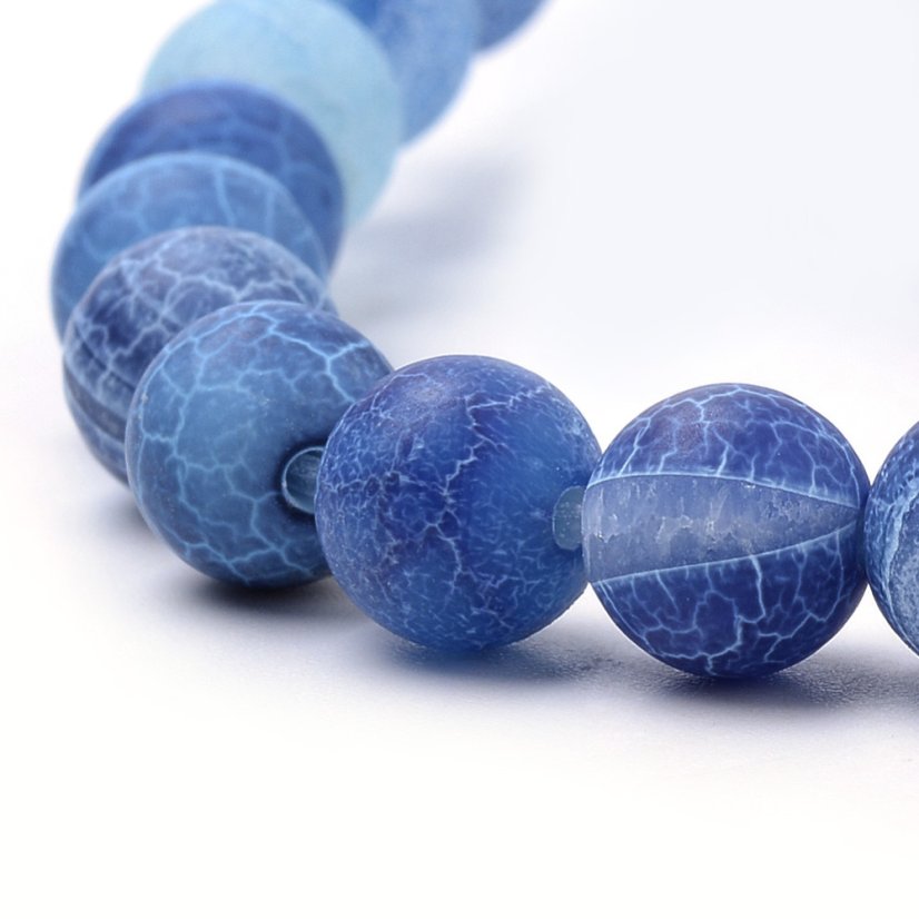 Prírodný achát - korálky ľadové modré 6 mm