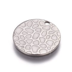 Prívesok z 304 ocele so štruktúrou, strieborný, 15x1 mm