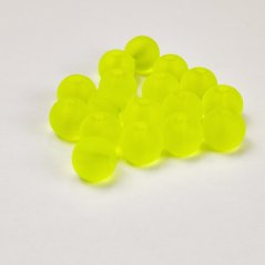 Sklenené korálky matné - 6 mm neon žlté