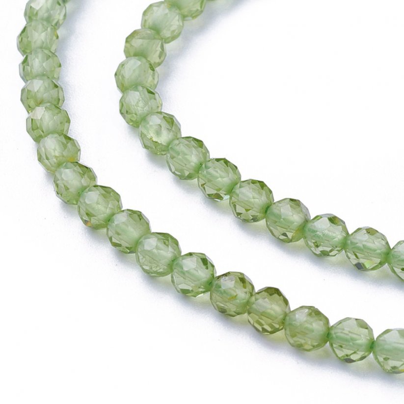 Natürlicher Olivin - Perlen, grün, geschliffen, 2 mm