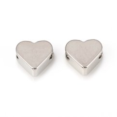 Sárgaréz szívalakú elválasztó - platina 6.5x6.5x3mm