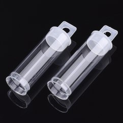 Műanyag tégely kupakkal gyöngyöknek, 68x19 mm, űrtartalom 10 ml