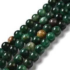 Natürlicher Smaragd - Perlen, grün, 6 mm
