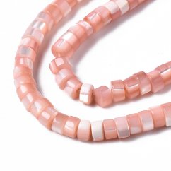 Heishi Perlen mit Perlmutter, 4x2 mm, rosa