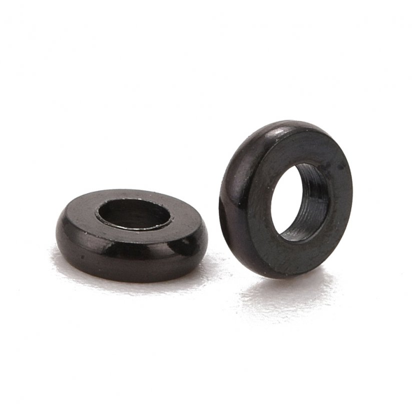 Abstandhalter aus Stahl, Donut, schwarz, 4x1 mm