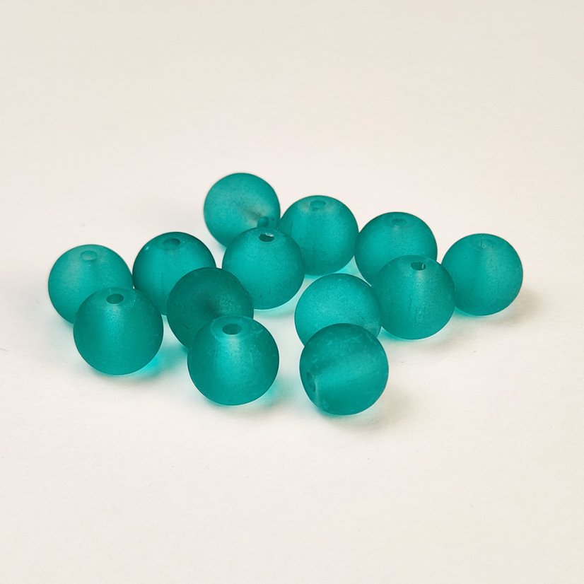 Matt üveggyöngyök - 6 mm, sötétzöld