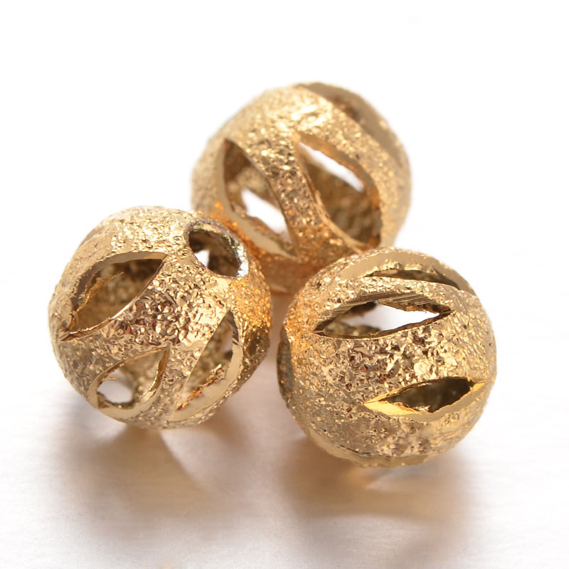 Abstandhalter aus Messing, Kugel, golden, 6 mm