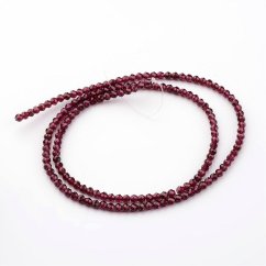 Természetes gránát - gyöngyök, csiszolt, barna, 3 mm