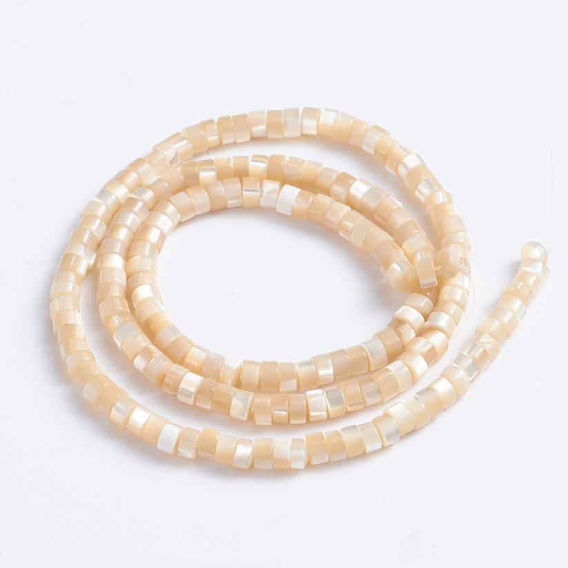 Heishi Perlen mit Perlmutter, 4x2 mm, braun