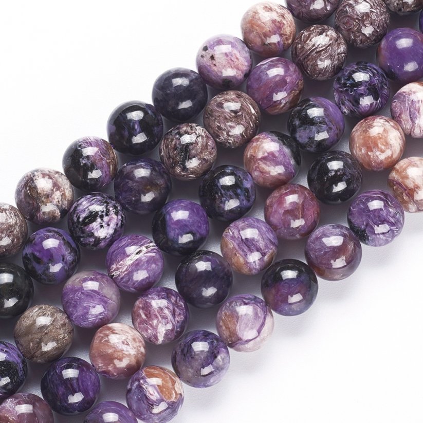 Natürlicher Charoit - Perlen, lila, 10 mm