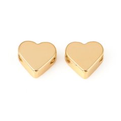 Mosadzný oddeľovač srdce - zlaté 6.5x6.5x3mm