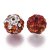 Shamballa gulička 10x10 mm prievlak 2 mm bielo-oranžové