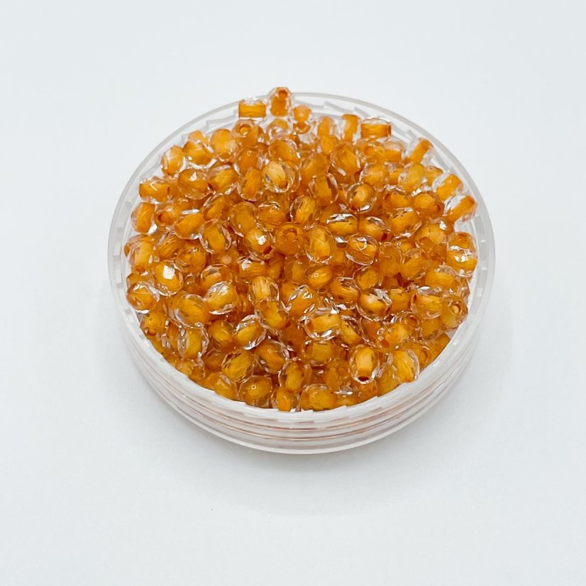Csiszolt gyöngyök crystal orange lined, 3 mm