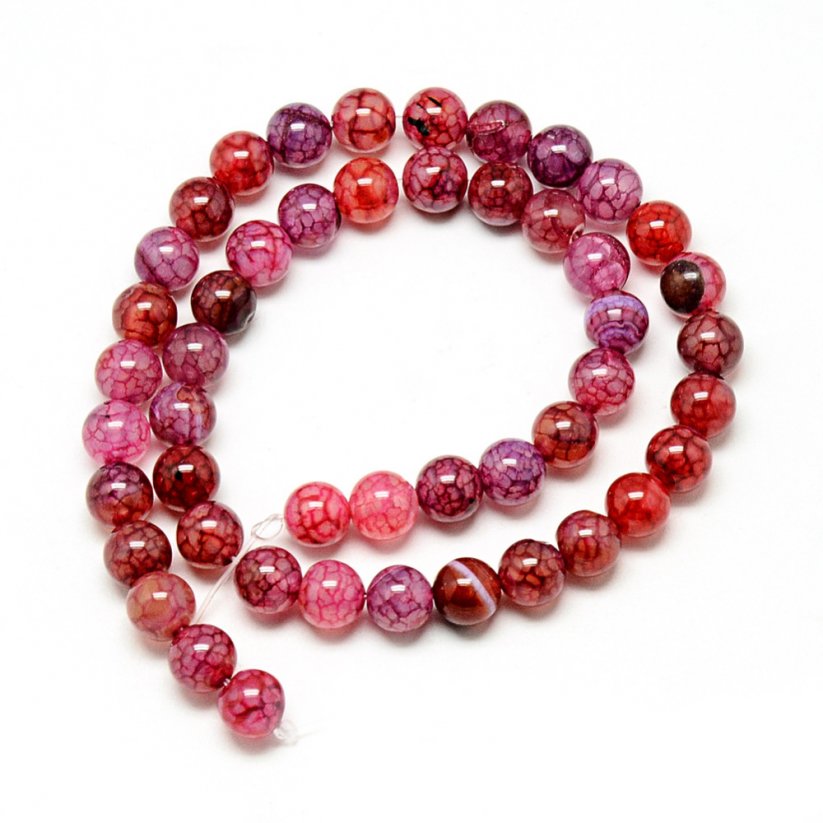Naturachat - Perlen, geknackt, rot, 8 mm