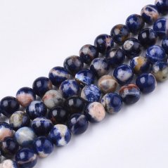 Természetes szodalit - gyöngyök, kék, 6 mm
