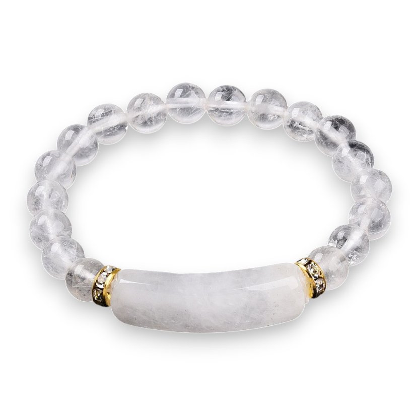 Dárková karta pro paní učitelku s náramkem z křišťálu s rondelkami