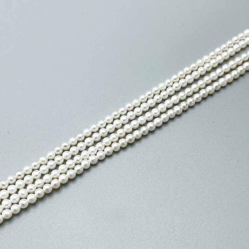 Přírodní říční perly, kulaté, 3-3,5 mm