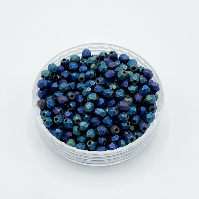 Csiszolt petárdák  iris blue, matt, 3 mm