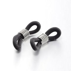Szilikon akasztók szemüveghez, fekete, 20x6 mm
