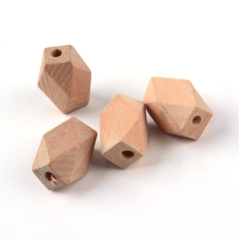 Fából készült gyöngy csiszolt henger 16x10x10 mm, natúr