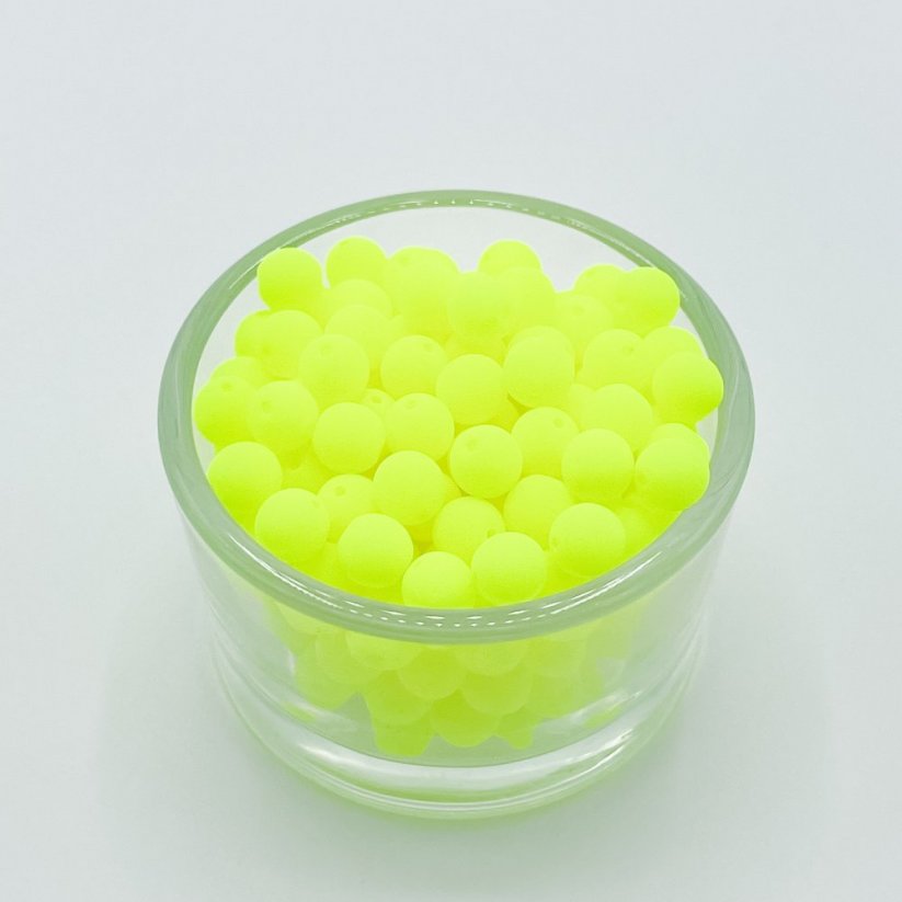 Gepresste Perlen neon gelb, 6 mm