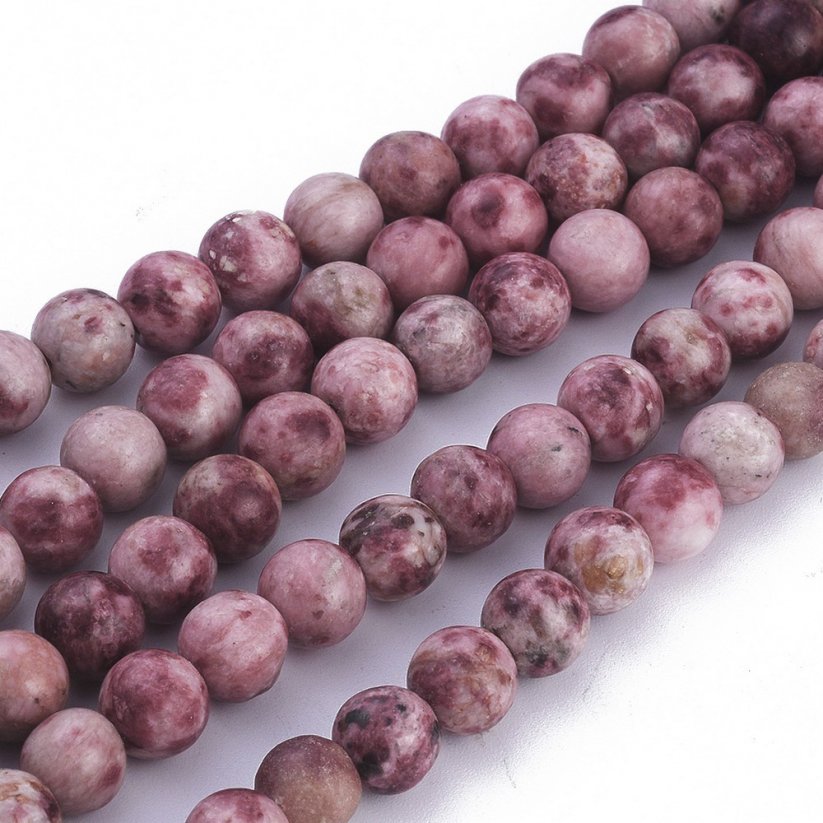 Verrückter Naturachat - Perlen, rot-weiß, 8 mm