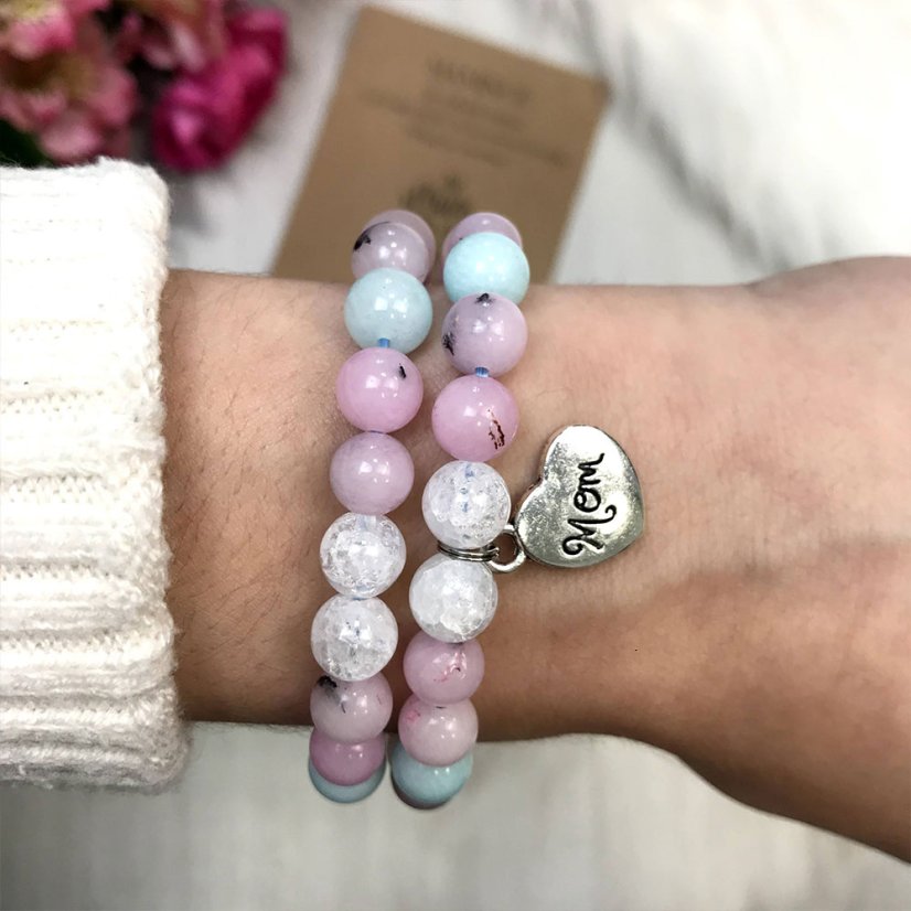 Rodinný náramek z křišťálu, jaspisu a křemene