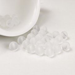 Matt üveggyöngyök - 6 mm, fehér