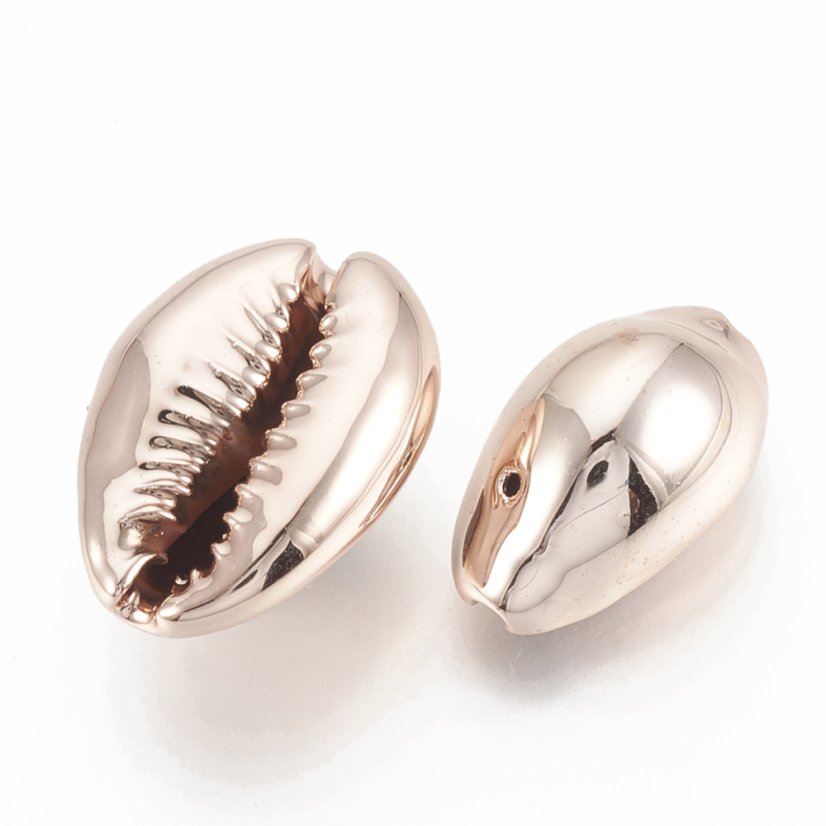 Fémezett kauri kagyló, rosegold - 14~20x9~14x7~10 mm