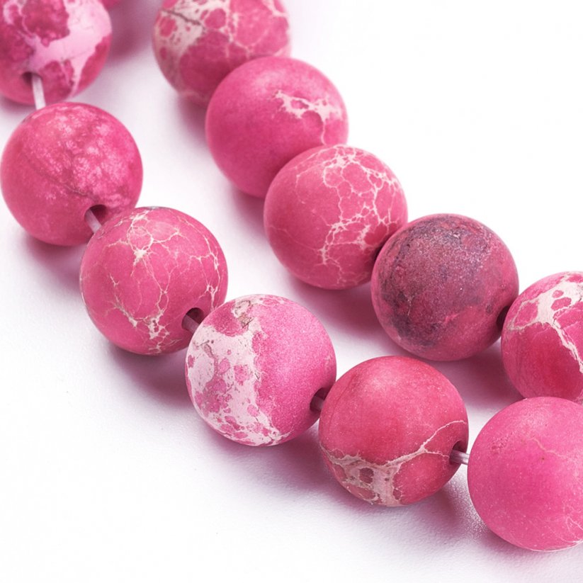 Prírodný regalit - korálky, matné, ružové, 8 mm