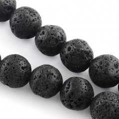 Naturlava - Perlen, schwarz, 10 mm